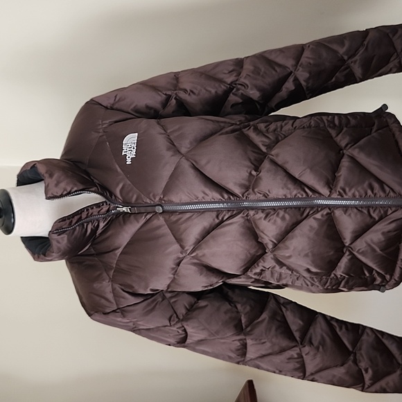 The North Face Dark Brown Quilted Down Filled Jacket, L - Picture 2 of 13